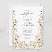 Yellow Little Wildblume Babydusche Einladung (Vorderseite)