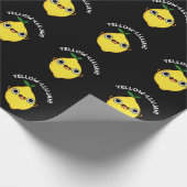 Yellow-llujah Funny Lemon Pun Dark BG Geschenkpapier (Ecke)