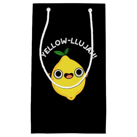Yellow-llujah Funny Lemon Pun Dark BG Kleine Geschenktüte (Vorderseite)