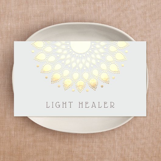 Yellow Lotus Blume Mandala Energy Healer, Yoga Visitenkarte