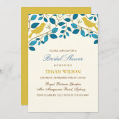 Yellow Love Birds Brautparty Einladung (Vorne/Hinten)