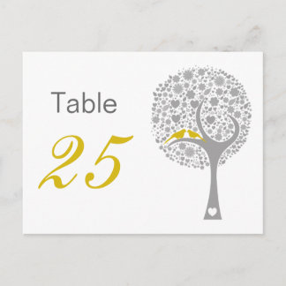 Yellow Lovebirds Whimsical Wedding Tischnummern