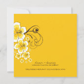 Yellow Luau Beach Hochzeit im tropischen Hibiskus Einladung (Rückseite)