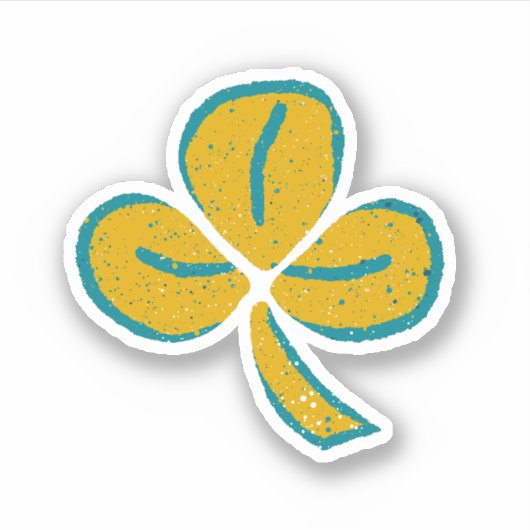 Yellow Lucky Clover Kleeblatt St. Patrick`s Day Aufkleber (Vorderseite)