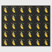 Yellow-lujah Funny Banana Pun Dark BG Geschenkpapier (Flach)