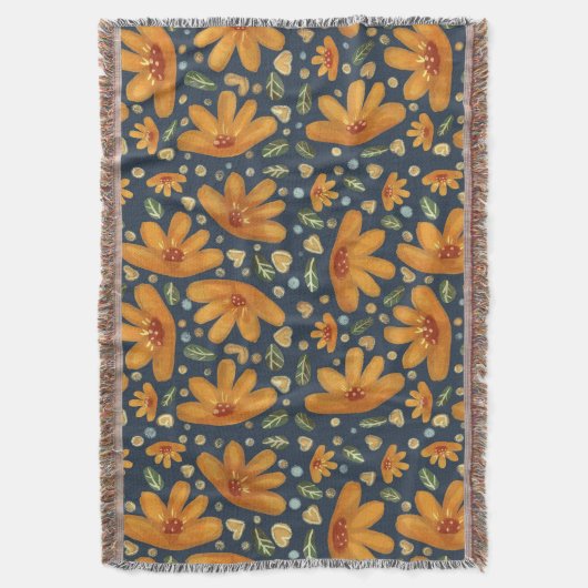 Yellow Luxe Florals Decke (Vorderseite Vertikal)