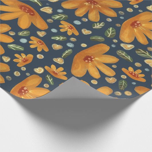 Yellow Luxe Florals Geschenkpapier (Ecke)