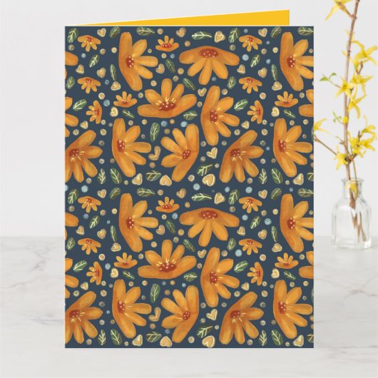 Yellow Luxe Florals Karte (Gelbe Blume)