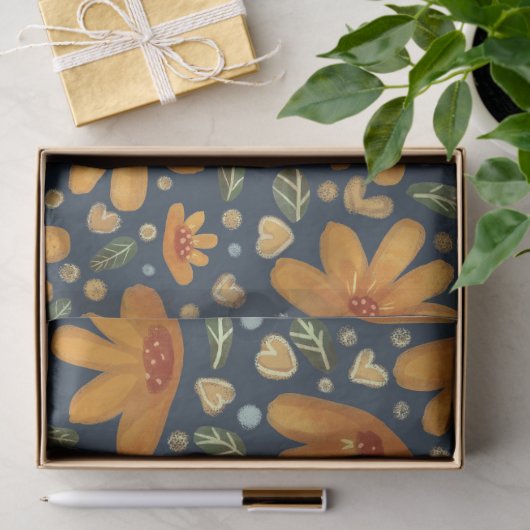Yellow Luxe Florals Seidenpapier (Geschenk)