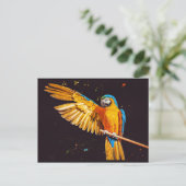Yellow Macaw Parrot Magnet Postkarte (Stehend Vorderseite)