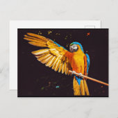 Yellow Macaw Parrot Magnet Postkarte (Vorne/Hinten)