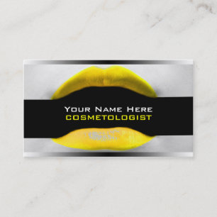 Yellow Make-up Artist Business Cards Visitenkarte