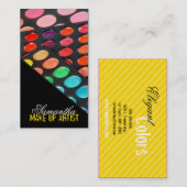 Yellow Make up Artist Palette Brush Business Card Visitenkarte (Vorne/Hinten)