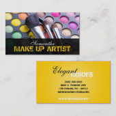 Yellow Make up Artist Palette Brush Business Card Visitenkarte (Vorne/Hinten)