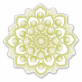 Yellow Mandala Blume Custom-Cut Vinyl Sticker (Vorderseite)