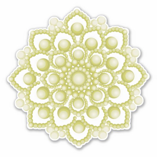 Yellow Mandala Blume Custom-Cut Vinyl Sticker (Vorderseite)