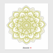 Yellow Mandala Blume Custom-Cut Vinyl Sticker (Blatt)