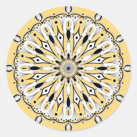 Yellow Mandala (Design 2) Stickers (Vorderseite)