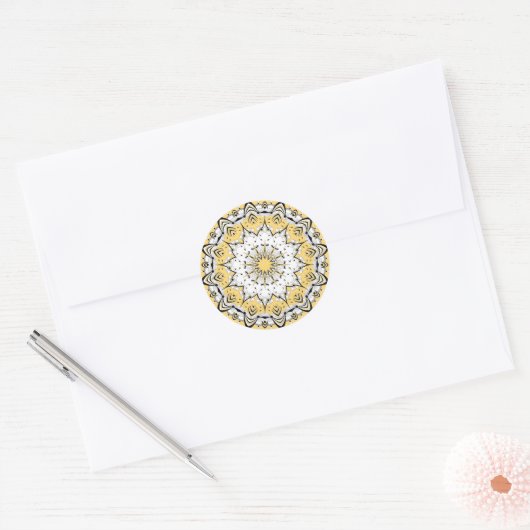 Yellow Mandala (Design 3) Stickers (Umschlag)