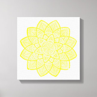YELLOW MANDALA LEINWANDDRUCK