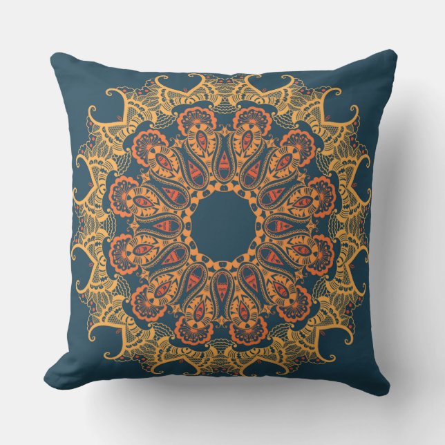 Yellow Mandala Pillow Kissen (Vorderseite)