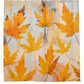 YELLOW MAPLE-BLÄTTER DUSCHVORHANG (Vorderseite)