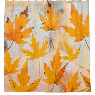 YELLOW MAPLE-BLÄTTER DUSCHVORHANG
