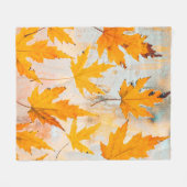 YELLOW MAPLE-BLÄTTER FLEECEDECKE (Vorderseite (Horizontal))