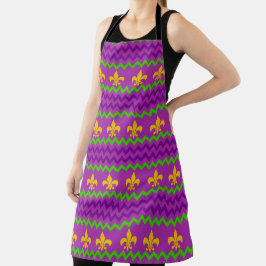 YELLOW MARDI GRAS FLEUR DI LIS LILA GREEN STRIPE SCHÜRZE
