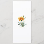 Yellow Marigold Elegant Floral Fall Wedding  Menükarte (Rückseite)