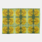 Yellow Marigold Floral Kitchen Handtücher (Horizontal)