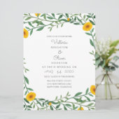 Yellow Marigold Floral Wedding Einladungen (Stehend Vorderseite)