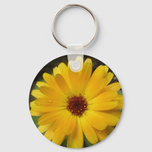 Yellow Marigold Macro Schlüsselanhänger (Vorderseite)