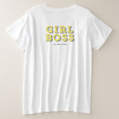 Yellow Marquee Typografy Girl Boss Statement Große Größe T-Shirt (Design Rückseite)