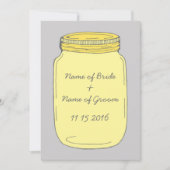 Yellow Mason Jar Hochzeit Probe Dinner Party Einladung (Vorderseite)