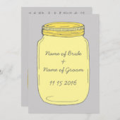 Yellow Mason Jar Hochzeit Probe Dinner Party Einladung (Vorne/Hinten)