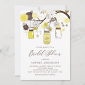 Yellow Mason Jars Brautparty Einladung (Vorderseite)