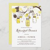 Yellow Mason Jars Probe Dinner Einladung (Vorne/Hinten)