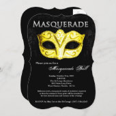 Yellow Masquerade Ball Maske Kostüm Halloween Teil Einladung (Vorne/Hinten)