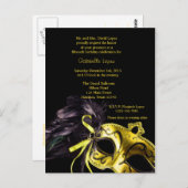 Yellow Masquerade Ball Quinceanera 15. Geburtstag Postkarte (Vorne/Hinten)
