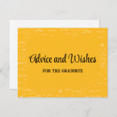 Yellow Math Graduation Party Advice for Graduate Begleitkarte (Vorne/Hinten)