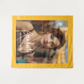 Yellow Math Handwritten Script Photo Graduation  Wandteppich (Vorderseite (Horizontal))