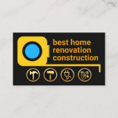 Yellow Measurement Tape Gold Handyman Tools Visitenkarte (Vorderseite)