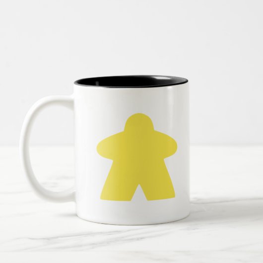 Yellow Meeple Board Game Piece Zweifarbige Tasse (Links)