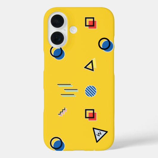 Yellow Memphis Monogram Case-Mate iPhone Case (Rückseite)