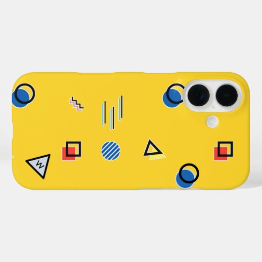 Yellow Memphis Monogram Case-Mate iPhone Case (Rückseite (Horizontal))