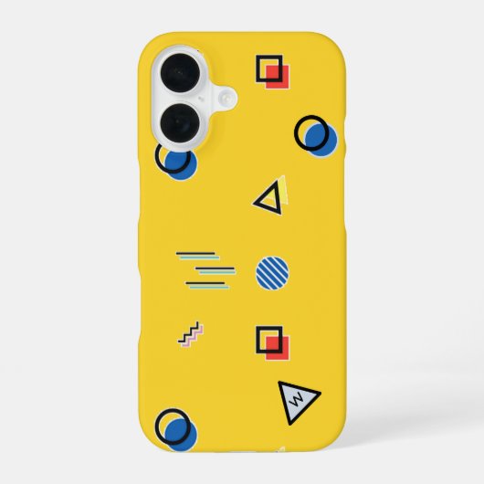 Yellow Memphis Monogram Case-Mate iPhone Case 16 Hülle (Rückseite)