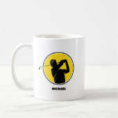 Yellow Mens Golf Silhouette Kaffeetasse (Links)