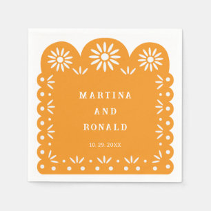 YELLOW MEXICAN PAPEL PICADO SERVIETTE