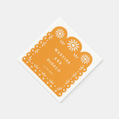 YELLOW MEXICAN PAPEL PICADO SERVIETTE (Ecke)